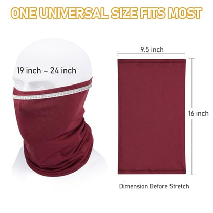 TICONN Neck Gaiter Face Cover Scarf, Neck Warmer Breathable Sun & Wind-proof for Skiing Fishing Hiking Cycling - color: Candy Red-4pk, style: Quick Dry