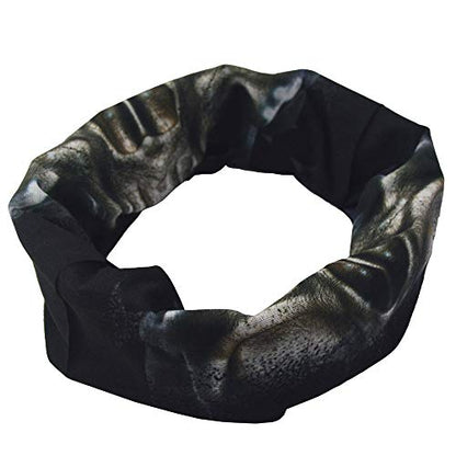 Obacle Neck Gaiter Face Mask Bandana for Dust Wind Sun Protection for Men Women - color: Skull Brown Face