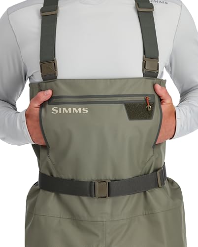 Simms Men's Tributary Stockingfoot Fishing Waders – Breathable Waterproof Chest Waders with Neoprene Stockingfeet, Basalt - size: 12-13 Regular