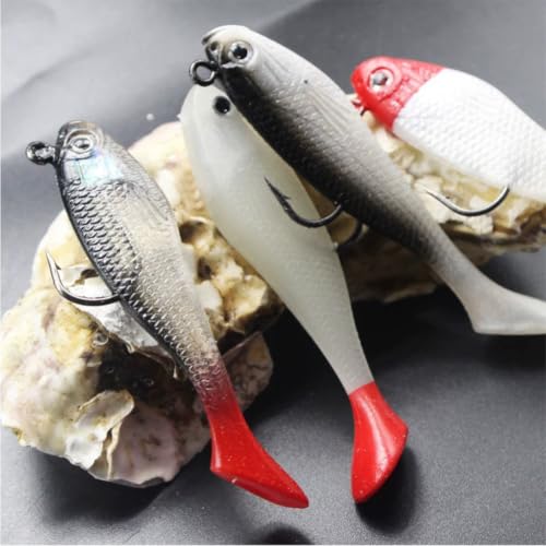 Soft Fishing Lures for Bass: Premium Pre-Rigged Jig Head Paddle Tail Swimbaits for Freshwater and Saltwater - color: 10pcs Paddle Tail