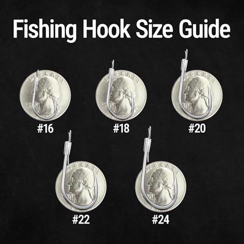 Pre Tied Fishing Hooks with Line Snelled Small Fish Hook Leader Nylon Line Bulk Pack Freshwater Trout Crappie Bluegill Panfish Bait Rig Hand Tied High Carbon Steel Ready to Use Size 16 24 - color: #20, 30Pcs