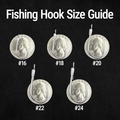 Pre Tied Fishing Hooks with Line Snelled Small Fish Hook Leader Nylon Line Bulk Pack Freshwater Trout Crappie Bluegill Panfish Bait Rig Hand Tied High Carbon Steel Ready to Use Size 16 24 - color: #20, 30Pcs