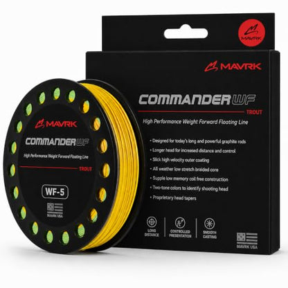 MAVRK USA Fly Fishing Line | Euro Nymph & Floating Lines | Level ESN Mono & Weight Forward Designs | High Visibility, Low Stretch, Freshwater Trout - color: Commander, size: WF-5