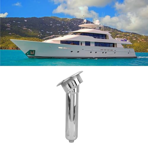 Heavy Duty Stainless Steel Deluxe Rod Holders, 2 in 1 Flush Mount Fishing Rod Pole Holders, 0 15 30 Degree Boat Fishing Rod Cup Holder 280mm Round Top Cup Holder for Yacht Ship - style: 30 Degrees