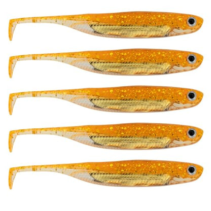 QualyQualy Soft Plastic Swimbait Paddle Tail Shad Lure Soft Bass Shad Bait Minnow Paddle Tail Swim Bait for Bass Trout Walleye Crappie - 2.75in, 3.14in, 3.94in, 5in - color: 13#, size: 2.75in - 6Pcs