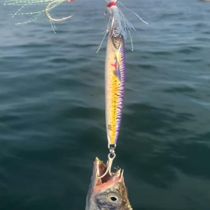 Ice Fishing Lures, Metal Jig Lures, Hard Baits for Bass, Saltwater Jigging Lures, Slow Pitch Jig Catch More Fish, Durable and Well-Made Bass Trout Tuna Lures with VMC Hooks (AH9563)