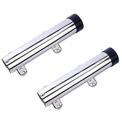 Amarine Made 2Pcs Boat Fishing Rod Holder, Stainless Steel Fishing Pole Holder, Side / Transom Mounted Rod Holders with Weld Brackets, Suitable for Kayak - 7643sh1