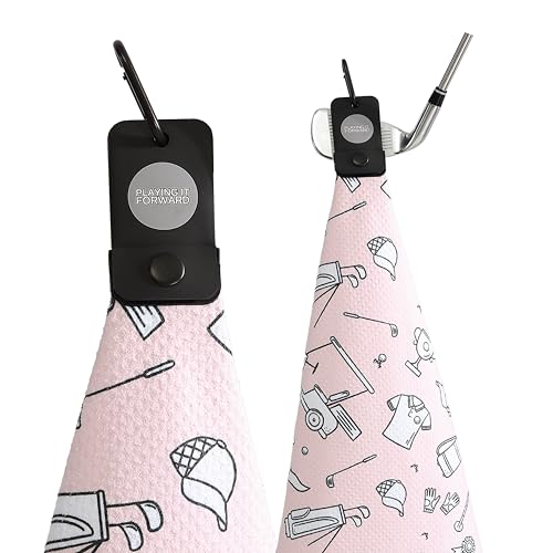 Magnetic Golf Towels for Golf Bags with Clip & Ultra Strong Magnet - Waffle Weave Microfiber Towel for Secure Hold on Bags & Carts - Ideal Club Cleaner & Accessories - Doodle Sketch - color: Doodle Sketch