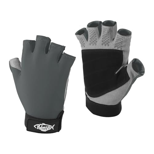 Palmyth UV Fishing Gloves Sun Protection Fingerless Kayaking Glove Men Women UPF 50+ SPF for Sailing, Hiking, Paddling, Canoeing, Rowing, Driving - color: Charcoal, size: XX-Large