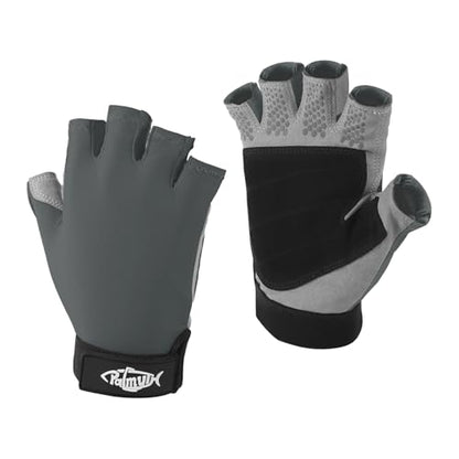 Palmyth UV Fishing Gloves Sun Protection Fingerless Kayaking Glove Men Women UPF 50+ SPF for Sailing, Hiking, Paddling, Canoeing, Rowing, Driving - color: Charcoal, size: Medium