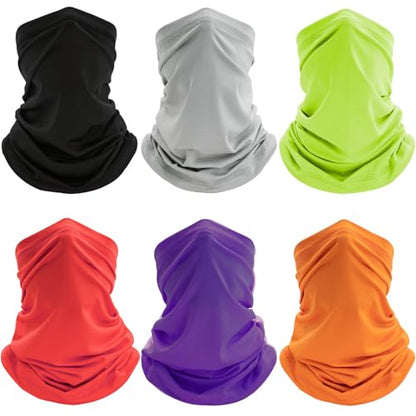 Neck Gaiter 6 Pack UV Protection Cooling Hiking Face Cover MenWomen - color: Multicoloured 03