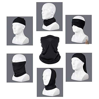 6 Pieces Summer Face Cover Scarf Mens Neck Gaiter For Men Women UV Protection Face Breathable Sun Protection Cycling Running - color: White+navy+black+light Gray+dark Gray+camouflage Light Gray
