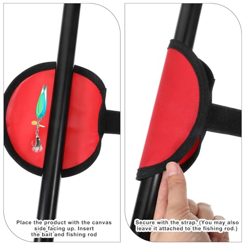 6 Pcs Lure Wrap, Fishing Hook Covers Bait Storage Lure Protector Wrap Fishing Hook Cover Protector Guard to Keep Fishermen Safe for Rod (Red)