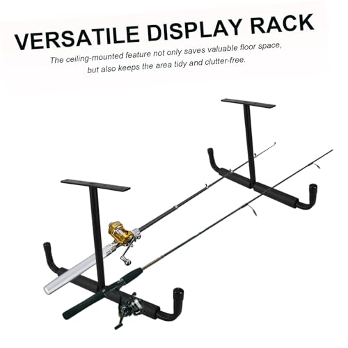 SOLUSTRE Garage Ceiling Storage Rack T-shaped Ceiling Hanging Rack Double Sided Hooks for Fishing Rods Bicycles Tools