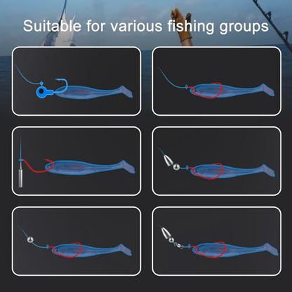 6pcs Fishing Soft Lure Plastic Bait T Tail, Paddle Tail Swimbaits Artificial Bait, Minnow Lures for Bass Pike Trout Perch Fishing Accessory for Saltwater Freshwater