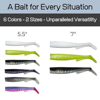 Extreme Paddle Tail Swim Baits - Soft Plastic Swimbaits, Premium Paddle Tail Swimbaits for Bass Fishing, Great Action Lifelike Saltwater Soft Swimbait Shad Lure - color: Green Pumpkin Shad, size: 4.5"