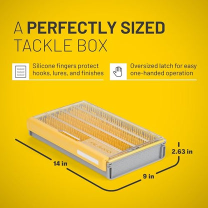 Plano EDGE Flex Crankbait 3700 Premium Utility Box, Gray and Yellow with Clear Lid, Waterproof Tackle Box Storage for Small Crankbaits, Buzzbaits and Swimbaits - style: Crankbait Small