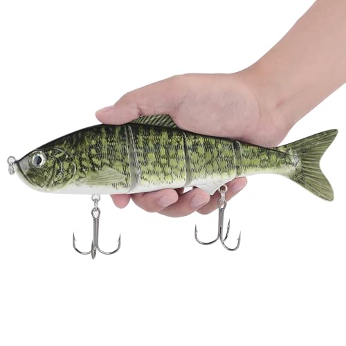 10in Multi Jointed Swimbait Fishing Lures Bait,4 Segment Big Giant Sinking Fishing Bass Lures,Crankbaits Swimbaits with Treble Hook - color: 10in,4.76oz-Color E