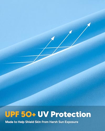 maamgic Men’s UPF 50+ Fishing Shirt Sun Hoodie with Detachable Face Mask, Long Sleeve UV Rash Guard - color: Blue, size: X-Large