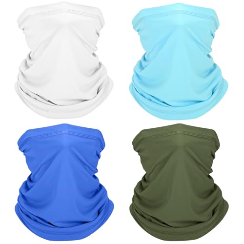 Cooling Neck Gaiter, Summer UV Face Mask Dust Balaclava, Neck Gator Bandana Face Cover for Sun Protection Men Women Outdoor - color: White/Darkblue/Blue/Armygreen