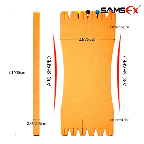 SAMSFX Fishing Leader Line Holder Foam Board Snelled Hook Keeper with Retaining Pins Accessories Pack of 10 - color: 18 x 6.5cm(10PCS), Pins Included