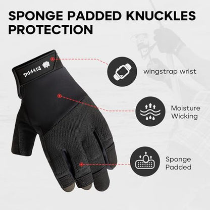 FitsT4 Sports Sailing Gloves Padded Palm Glove 3 Finger Water Resistant Moisture Wicking - color: black, size: Medium
