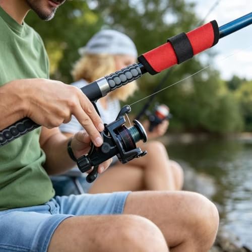 New 8Pcs Fishing Hook Covers,6 Inch Lure Wrap Bait Gloves Fish Hook Storage Protectors Pole Sleeve Guard to Keep Fishermen Fishing Safe for Fish Rod - color: Red