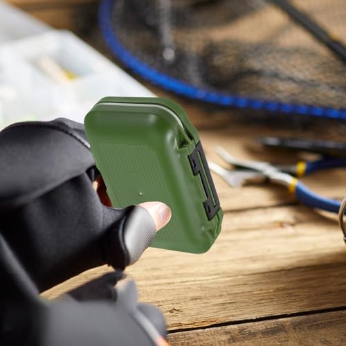 DOITOOL Waterproof Tackle Box Mini Fishing Utility Box with Compartments Green Small Fishing Lure Storage Container for Fly and Saltwater Anglers