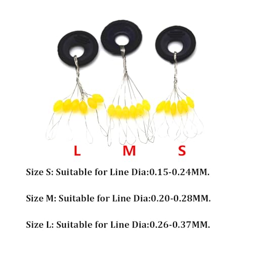 6 in 1 Fishing Bobber Stopper,Soft Silicone Float Sinker Stops,100Pcs Cylinder,Oval Float Stop Stoppers… - color: Orange-Oval, size: Medium