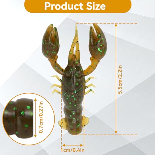 HERCHR Soft Fishing Lure Crawfish Bait Shrimp Lobster Claw Artificial Lure 10pcs Soft Lure Baits - color: GREEN