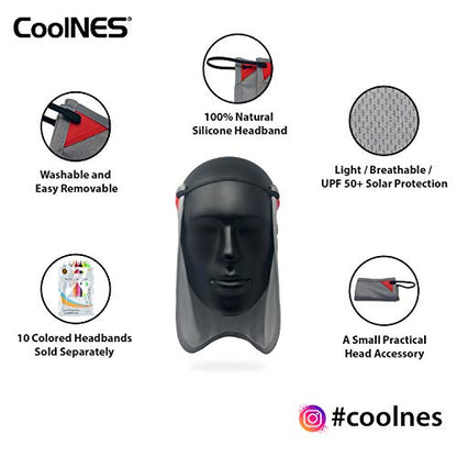 CoolNES - UV Sun Protection Neck Drape Adjustable Multifunctional 2 in 1 Face Covering for Outdoor Fishing - Unisex - color: Coolnes-lightgray