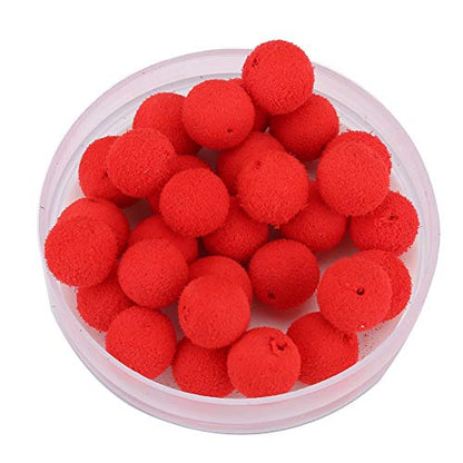 Acouto 30PcsLot Carp Fishing Foam Up Soft Pellets Baits Floating Lure for Effective Fishing Carp ， Bait，Soft Pellets，Floating Lure，Foam Lures， Pel - color: Red strawberry flavor 10MM