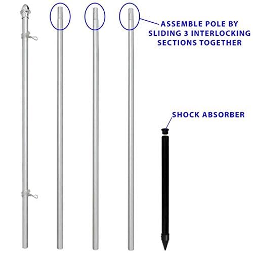 Flags Importer 13ft Aluminum (Silver) Outdoor Pole with Ground Spike