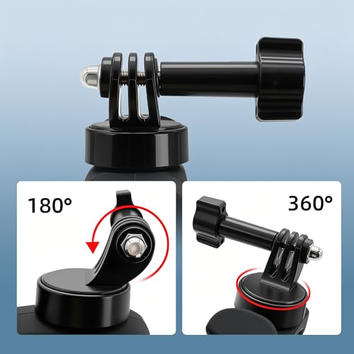 Quick Release 360° Camera Mount Wrap Band, 3‑Hole Adjustable Strap for Bike, Motorcycle Handlebar, Roll Bar, Tube, Pole, Fishing Rod, Ski,Compatible with GoPro, Insta360, DJI Osmo, AKASO, Xtra Muse