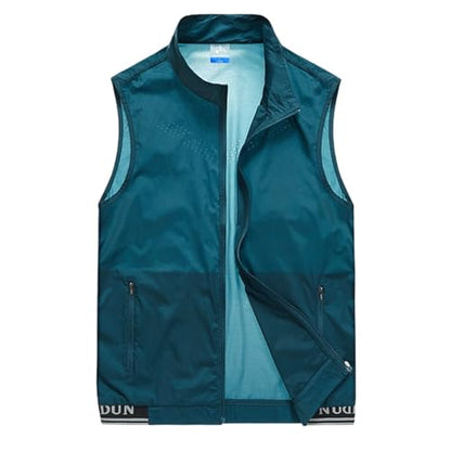Fishing Vest - Fishing Vests for Men Zip Up Lightweight Sleeveless Utility Jackets Quick Dry Outwear Vests with Pockets - color: 01# Blue, size: 3X-Large