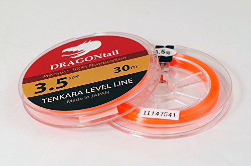DRAGONtail Tenkara Level Line 30m Hi-Vis Orange - size: 3.5