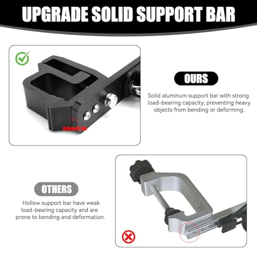 JERBOR Upgraded Truck Bed Fishing Rod Holder, 6-Rod Aluminum Universal Mount with Secure C-Clamp, Horizontally/Vertically No-Drill Installation Fit for Most Pickups Truck Bed & Boats