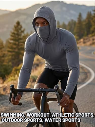 3 Pack Men's UPF 50+ Sun Protection Hoodies, Long Sleeve Moisture Wicking Shirts with Face Mask for Fishing - color: C【loose Fit】3 Pack, size: Medium