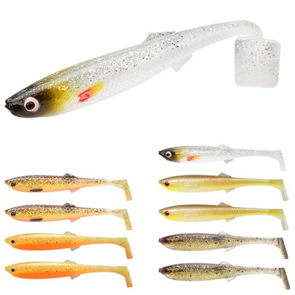 TRUSCEND Shadtale Easy Catch Soft Fishing Lures, Unique Vibration and Action for Various Rigs, Paddle Tail Swimbaits Trailer for Bass, Trout, Crappie, Walleye, Redfish, Saltwater & Freshwater Fishing - color: I-3.35",0.2oz,10pcs