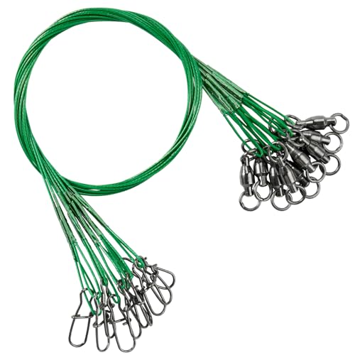 AMYSPORTS Wire Stainless Fishing Leader Steel High Strength Fishing Leaders Freshwater Lures Saltwater Fishing Leader Wire Black Nickel - size: #2 (11.8in-50lb) 20pcs