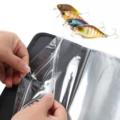 Toddmomy Fishing Soft Bait Bag Waterproof Portable Outdoor Fishing Tackle Pouch Handheld Anti-Wear Soft Lure Organizer for Anglers