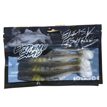 Extreme Paddle Tail Swim Baits - Soft Plastic Swimbaits, Premium Paddle Tail Swimbaits for Bass Fishing, Great Action Lifelike Saltwater Soft Swimbait Shad Lure - color: Green Pumpkin Shad, size: 5.5"