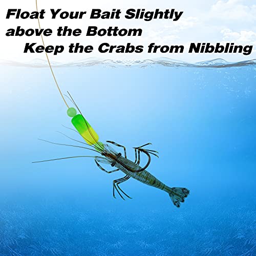 Dr.Fish 30 Pack Fishing Rig Floats Pompano Floats Walleye Rig Lure Making Accessories Surf Fishing Foam Snell Bobbers - color: Green+Chartreuse, size: Small-3/5*1/4"