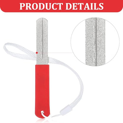 Yuanchu 2Pcs Hook Sharpener,Fish Hook File for Fishing Diamond File With Handle Portable Fish Hooks V Groove Dart Sharpener for Steel Tip Double Sided Fine And Medium Grit Precision Slim Compact Rapid