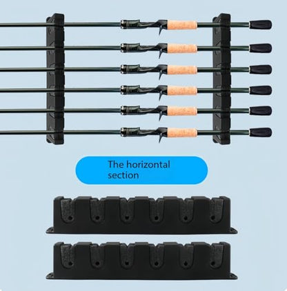 2 PCS Fishing Rod Display Rack, Wall Mounted Bracket, Fixed Bracket, Fishing Rod Collection Rack, Fishing Gear Accessory Rack Horizontal style