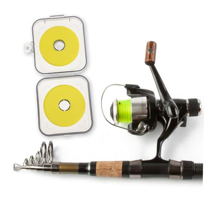 Kisangel Fishing Line Storage Box with Spool Holder for Organizing Fishing Tackle and Accessories Double Sided Design for Easy Classification of Fishing Lines Elegant and Practical