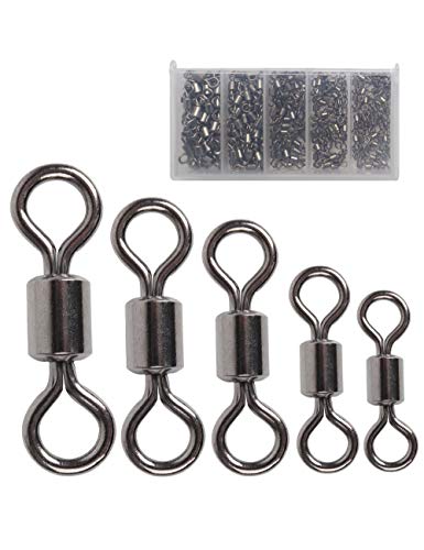 Fishing Barrel Swivels Set, 210pcs Rolling Bearing Snap Connector for Saltwater Freshwater Fishing