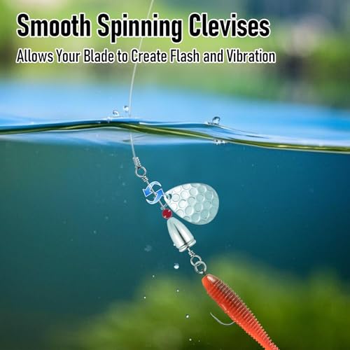 Dr.Fish 100 Pack Fishing Spinner Clevises Easy Spin Brass Clevises Spoon Spinnerbait Lure Making Supplies Spinner Parts Accessoires Freshwater - color: Silver, size: #8(7/16")