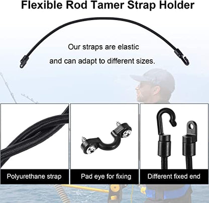 4 Pieces Rod Strap Holder Deck Mount Connector Mount Rod Strap Hold Down for Boat Kayak Boat Fishing(12 Inch) - size: 12 Inch