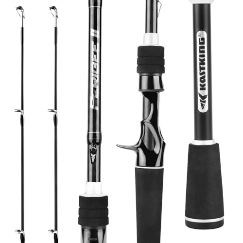 KastKing Perigee II Spinning & Casting Fishing Rods, Fuji O-Ring Line Guides, 24 Ton Carbon Fiber Casting and Spinning Rods - Two Pieces,Twin-Tip Rods - size: 7'0"- M& MH- Fast (2 Pcs+ Extra Tip), style: Cast